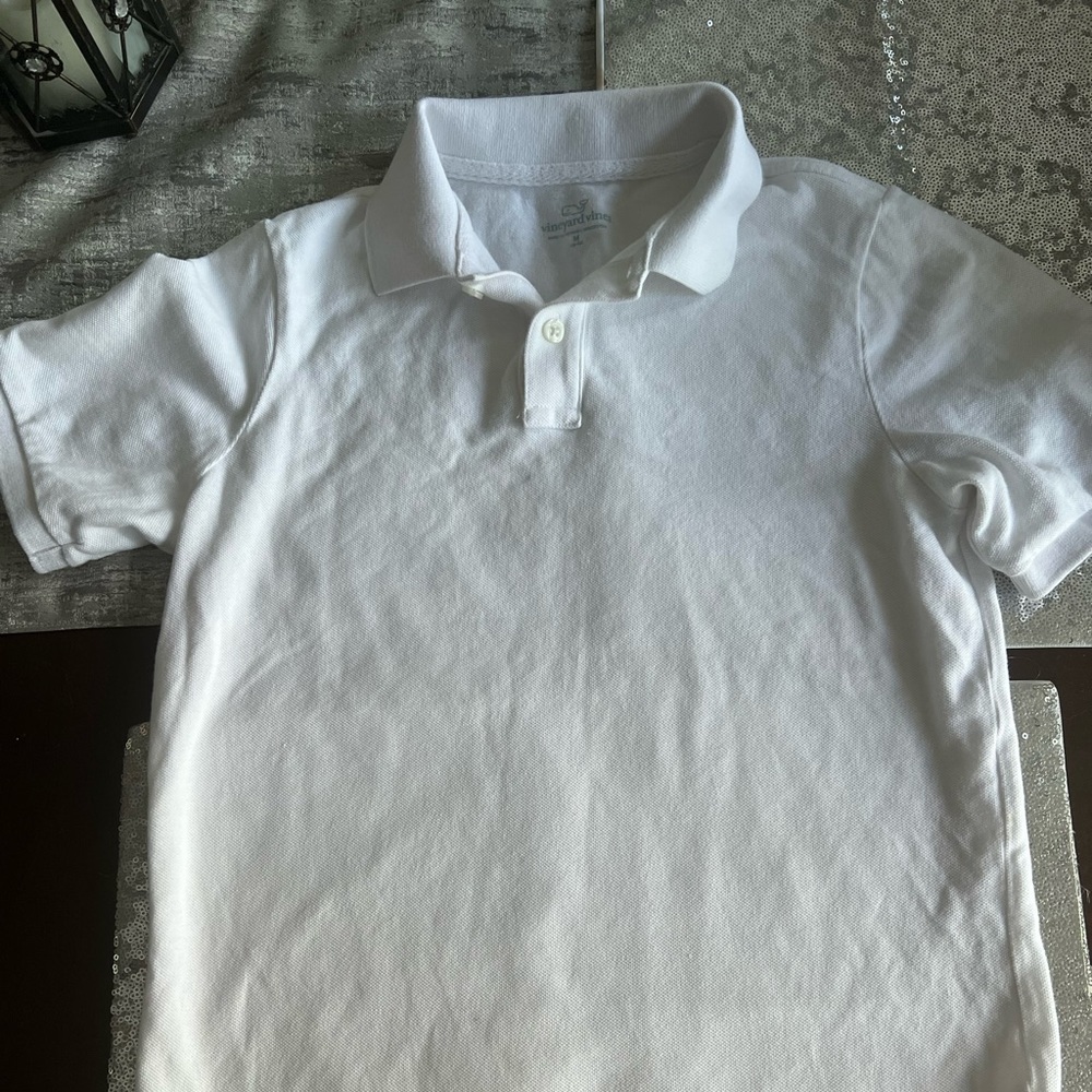Boys white Vineyard Vines Polo shirt